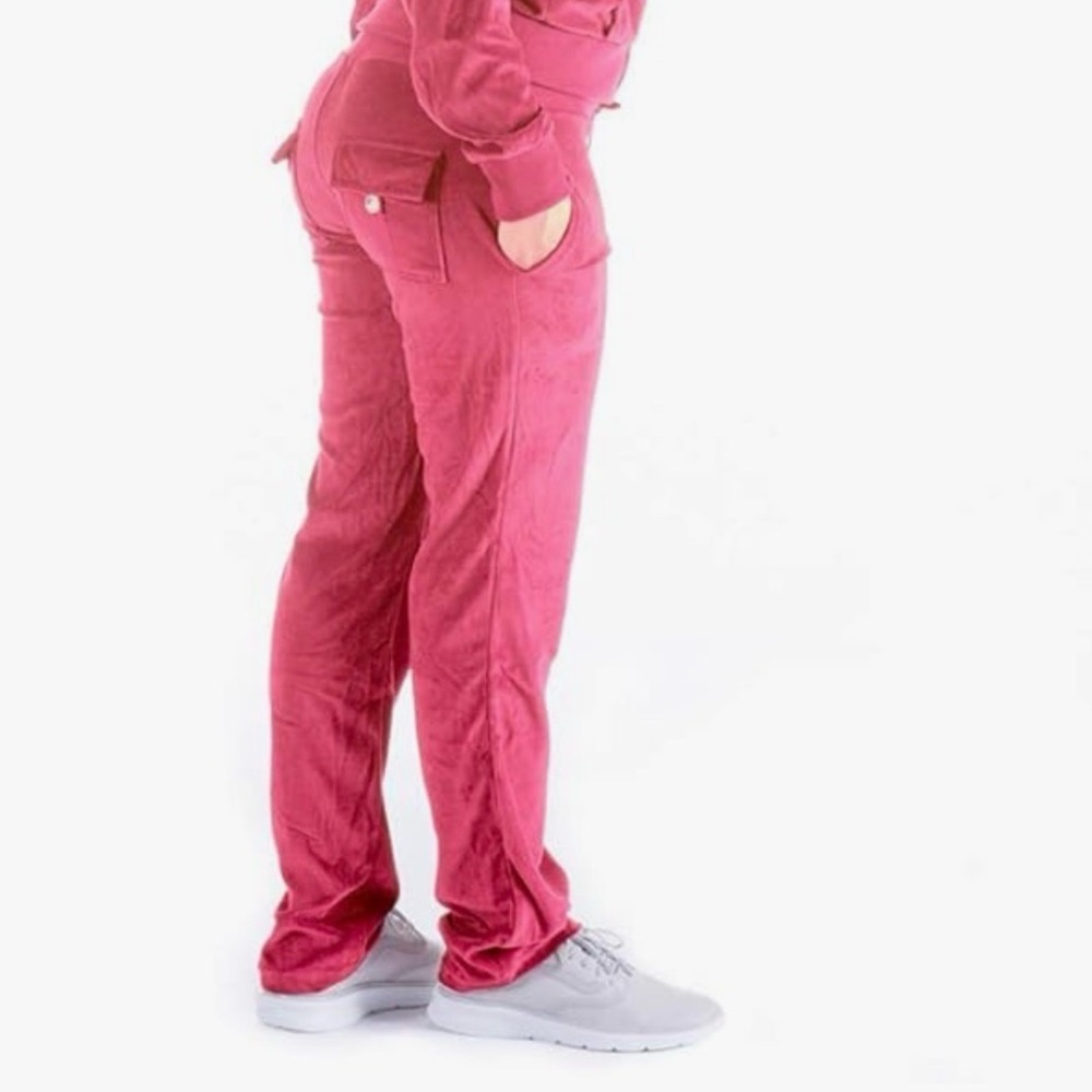 B6/4 Facitisu Fuchsia Velour Lounge Pants Size 3 XL